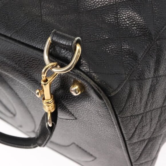 CHANEL Matelasse Backpack Grained Calf Skin Black Gold CC Auth 145289 main image 13